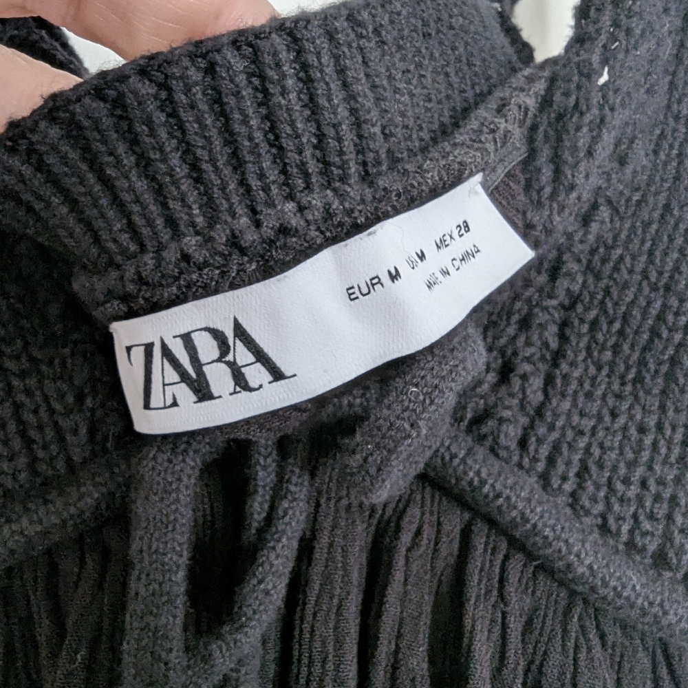Zara Black Crochet Detail Dress - Picture 3 of 3